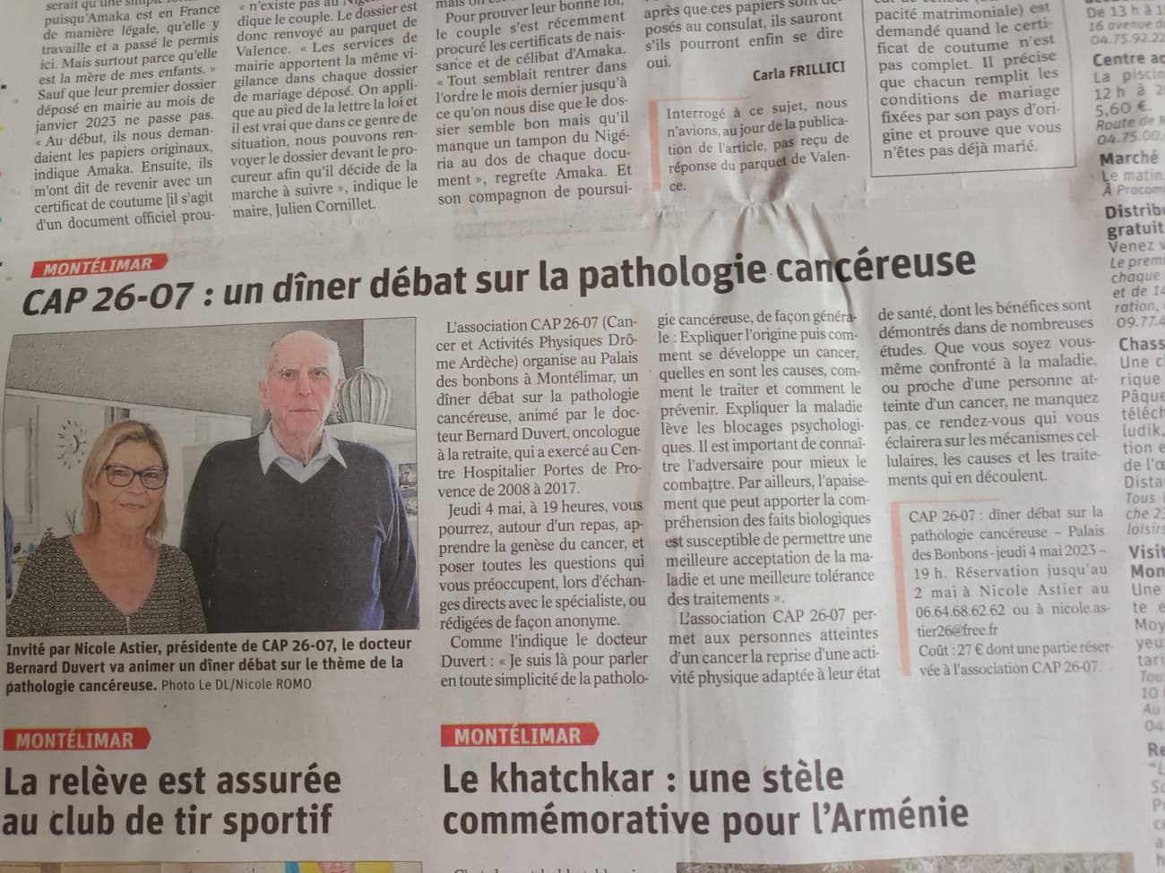 Dîner-débat sur une pathologie cancéreuse