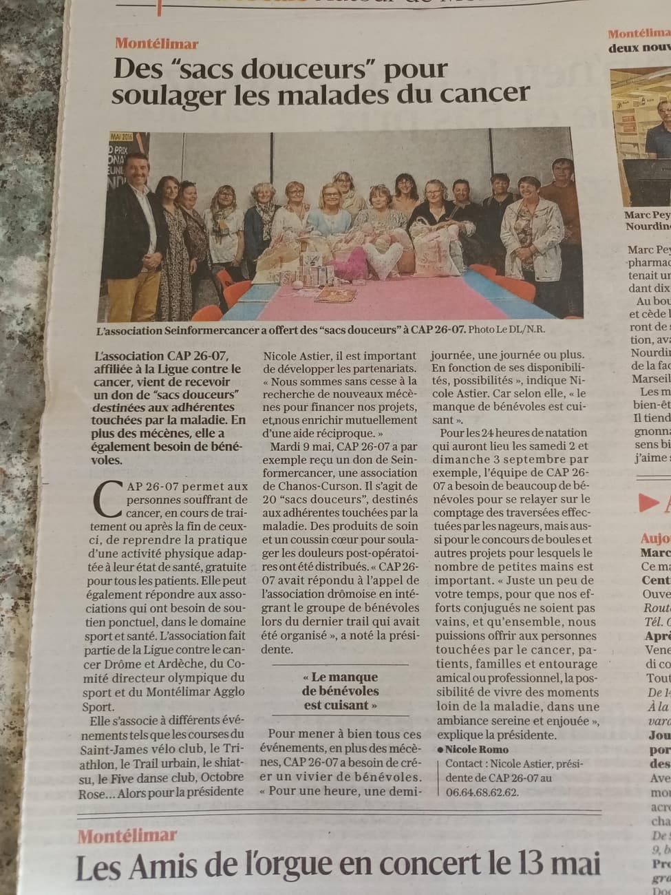 Partenariat avec Sein’formercancer — remise de sacs douceurs
